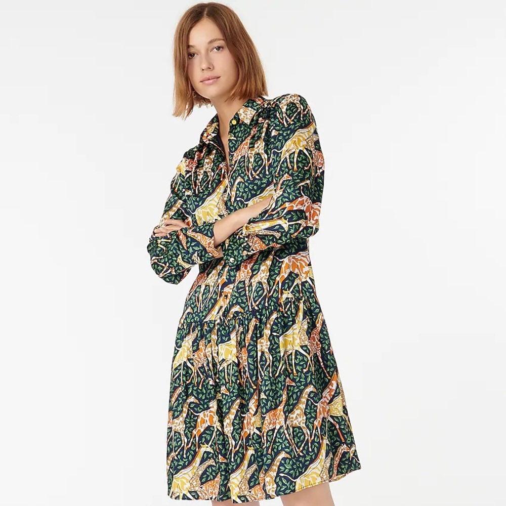 J. Crew Shirtdress in giraffes XS